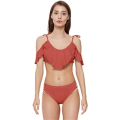 Poinciana	 - 	ruffle Edge Tie Up Bikini Set by ColorfulSwimWear