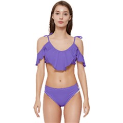 Purple Sage Bush	 - 	ruffle Edge Tie Up Bikini Set by ColorfulSwimWear