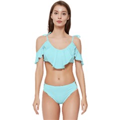 Italian Sky Blue	 - 	ruffle Edge Tie Up Bikini Set by ColorfulSwimWear