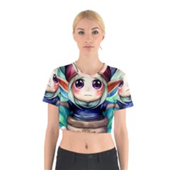 Shroom Mushrooms Cotton Crop Top by GardenOfOphir