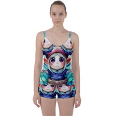 Shroom Mushrooms Tie Front Two Piece Tankini by GardenOfOphir