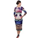 Shroom Mushrooms Quarter Sleeve Midi Velour Bodycon Dress View2