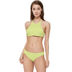 Key Lime Yellow	 - 	banded Triangle Bikini Set by ColorfulSwimWear