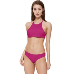 Peacock Pink	 - 	banded Triangle Bikini Set by ColorfulSwimWear