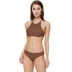 Toffee Brown	 - 	banded Triangle Bikini Set by ColorfulSwimWear