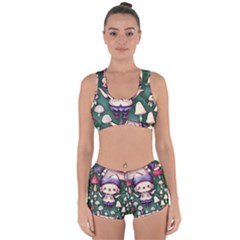 Toadstool Mushrooms Racerback Boyleg Bikini Set by GardenOfOphir