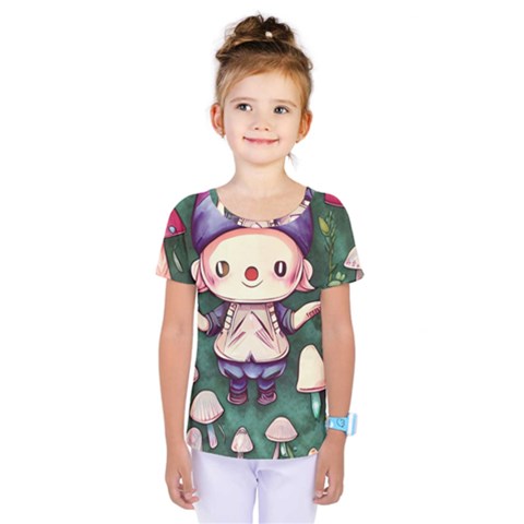 Toadstool Mushrooms Kids  One Piece Tee by GardenOfOphir