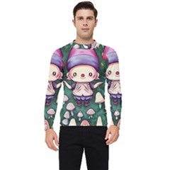 Toadstool Mushrooms Men s Long Sleeve Rash Guard by GardenOfOphir