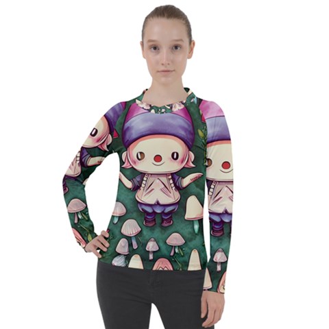 Toadstool Mushrooms Women s Pique Long Sleeve Tee by GardenOfOphir