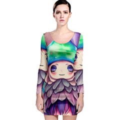 Conjuration Mushrooms Long Sleeve Bodycon Dress by GardenOfOphir