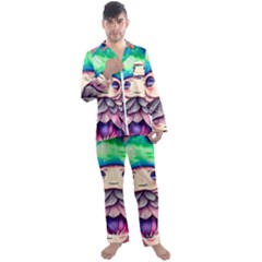 Conjuration Mushrooms Men s Long Sleeve Satin Pajamas Set by GardenOfOphir