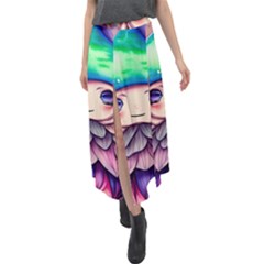 Conjuration Mushrooms Velour Split Maxi Skirt