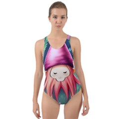 Toadstool Necromancy Mojo Cut-out Back One Piece Swimsuit by GardenOfOphir