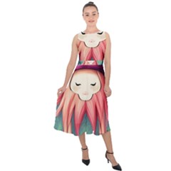 Toadstool Necromancy Mojo Midi Tie-back Chiffon Dress by GardenOfOphir