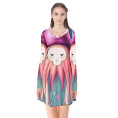 Toadstool Necromancy Mojo Long Sleeve V-neck Flare Dress by GardenOfOphir