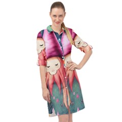 Toadstool Necromancy Mojo Long Sleeve Mini Shirt Dress by GardenOfOphir