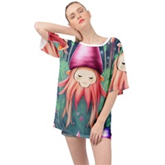 Toadstool Necromancy Mojo Oversized Chiffon Top by GardenOfOphir