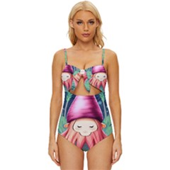 Toadstool Necromancy Mojo Knot Front One-piece Swimsuit by GardenOfOphir