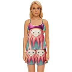 Toadstool Necromancy Mojo Satin Pajama Short Set by GardenOfOphir