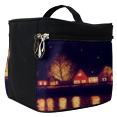 Night Houses River Bokeh Leaves Make Up Travel Bag (small)