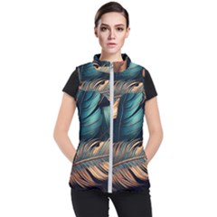 Ai Generated Leaves Foliage Plants Women s Puffer Vest by Ravend