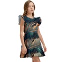 Ai Generated Leaves Foliage Plants Kids  Winged Sleeve Dress View3