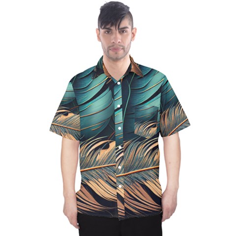 Ai Generated Leaves Foliage Plants Men s Hawaii Shirt by Ravend