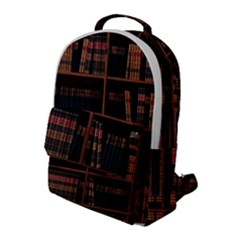 Books Bookshelf Bookcase Library Flap Pocket Backpack (large) by Ravend