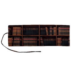 Books Bookshelf Bookcase Library Roll Up Canvas Pencil Holder (m) by Ravend