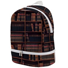 Books Bookshelf Bookcase Library Zip Bottom Backpack by Ravend