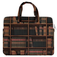 Books Bookshelf Bookcase Library Macbook Pro 13  Double Pocket Laptop Bag by Ravend