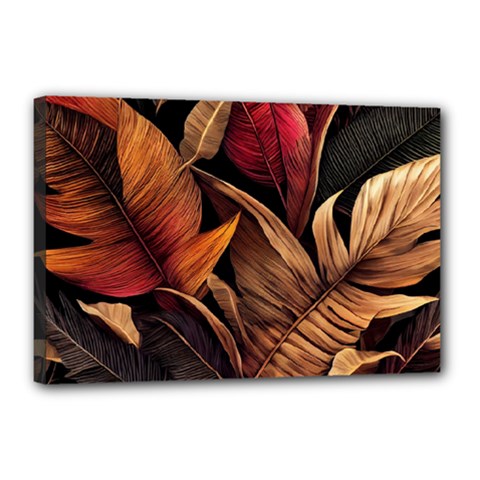 Ai Generated Leaves Tropical Palm Canvas 18  X 12  (stretched) by Ravend