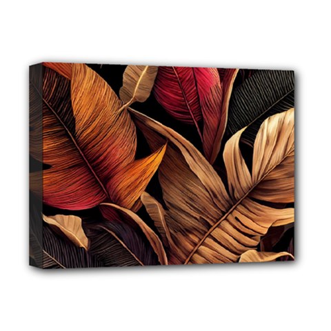 Ai Generated Leaves Tropical Palm Deluxe Canvas 16  X 12  (stretched)  by Ravend