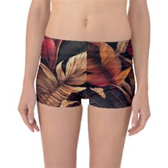 Ai Generated Leaves Tropical Palm Boyleg Bikini Bottoms by Ravend