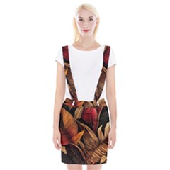 Ai Generated Leaves Tropical Palm Braces Suspender Skirt by Ravend