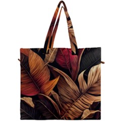 Ai Generated Leaves Tropical Palm Canvas Travel Bag by Ravend