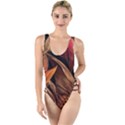 Ai Generated Leaves Tropical Palm High Leg Strappy Swimsuit View1