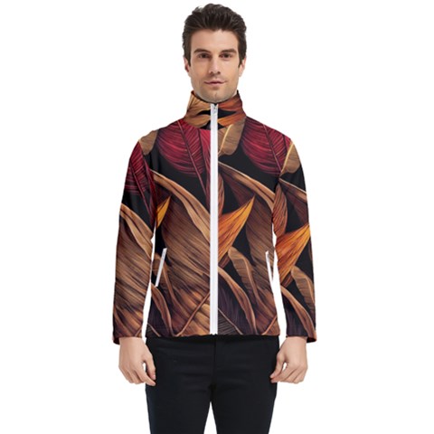 Ai Generated Leaves Tropical Palm Men s Bomber Jacket by Ravend