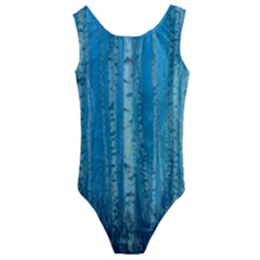 Forest Birch Nature Autumn Masuria Kids  Cut-out Back One Piece Swimsuit by Ravend