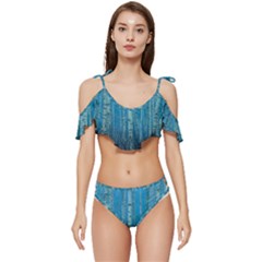 Forest Birch Nature Autumn Masuria Ruffle Edge Tie Up Bikini Set	 by Ravend