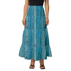 Forest Birch Nature Autumn Masuria Tiered Ruffle Maxi Skirt by Ravend