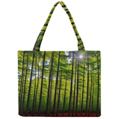 Green Forest Jungle Trees Nature Sunny Mini Tote Bag by Ravend