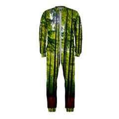 Green Forest Jungle Trees Nature Sunny Onepiece Jumpsuit (kids) by Ravend