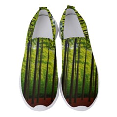 Green Forest Jungle Trees Nature Sunny Women s Slip On Sneakers by Ravend