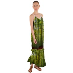 Green Forest Jungle Trees Nature Sunny Cami Maxi Ruffle Chiffon Dress by Ravend