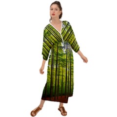 Green Forest Jungle Trees Nature Sunny Grecian Style  Maxi Dress by Ravend