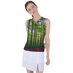 Green Forest Jungle Trees Nature Sunny Women s Sleeveless Sports Top by Ravend