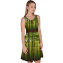 Green Forest Jungle Trees Nature Sunny Knee Length Skater Dress With Pockets View3