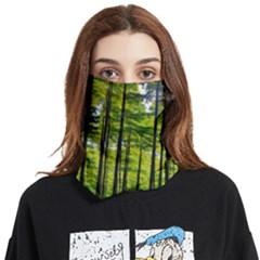 Green Forest Jungle Trees Nature Sunny Face Covering Bandana (two Sides) by Ravend