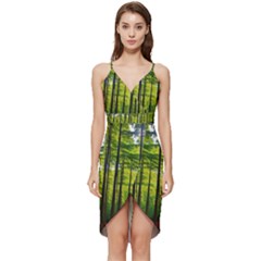 Green Forest Jungle Trees Nature Sunny Wrap Frill Dress by Ravend